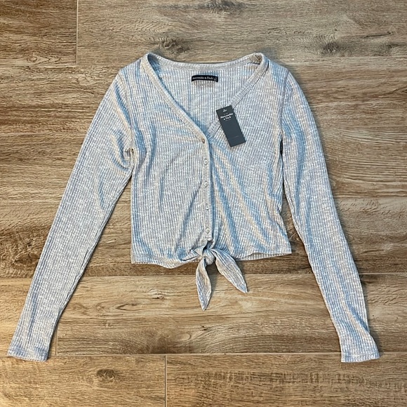 Abercrombie & Fitch Tops - Abercrombie & Fitch Blue Long Sleeve Tie-Front Top